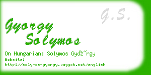 gyorgy solymos business card